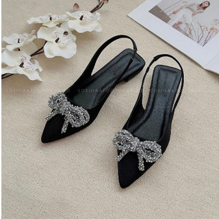 GIÀY SANDAL BỆT MŨI NHỌN NO HOA ĐÁ SANG CHẢNH - B18