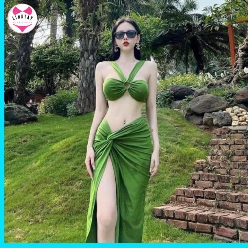 Đồ bơi nữ đi biển - Bikini 2 mảnh chữ V Hồ Ngọc Hà sang chảnh [Cao Cấp]