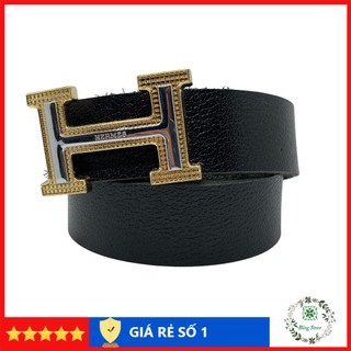 Thắt lưng nam da bò thật cao cấp, dây nịt da, thắt lưng chữ H thời trang đẳng cấp DLH002