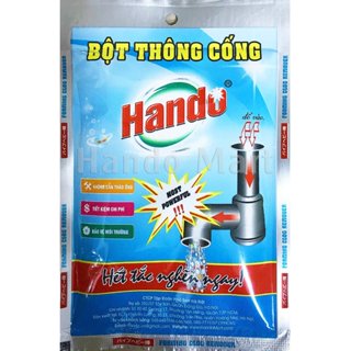 Thông tắc đường ống cống, lavabo, bồn rửa chén, bồn cầu Hando 100g (gói bột)
