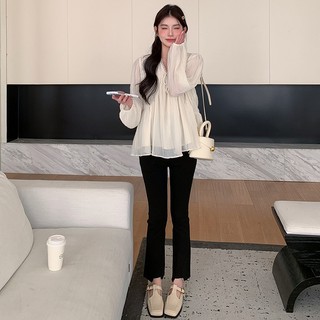 Áo sơ mi bầu dài tay điệu đà ab404