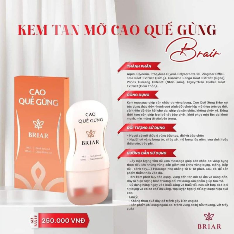 Kem Tan Mỡ Olic, Tan Mỡ Quế Olic