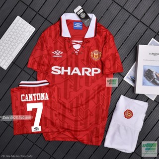 Bộ quần áo thun thể thao tay ngắn 92 / 94 manchester united phong cách retro cao cấp - áo sharp 1992