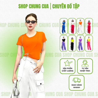Áo thể thao Croptop nữ tay ngắn, áo Croptop nữ chất thun co dãn tập gym, aerobic, zumba, dân vũ, shuflldance nhiều màu