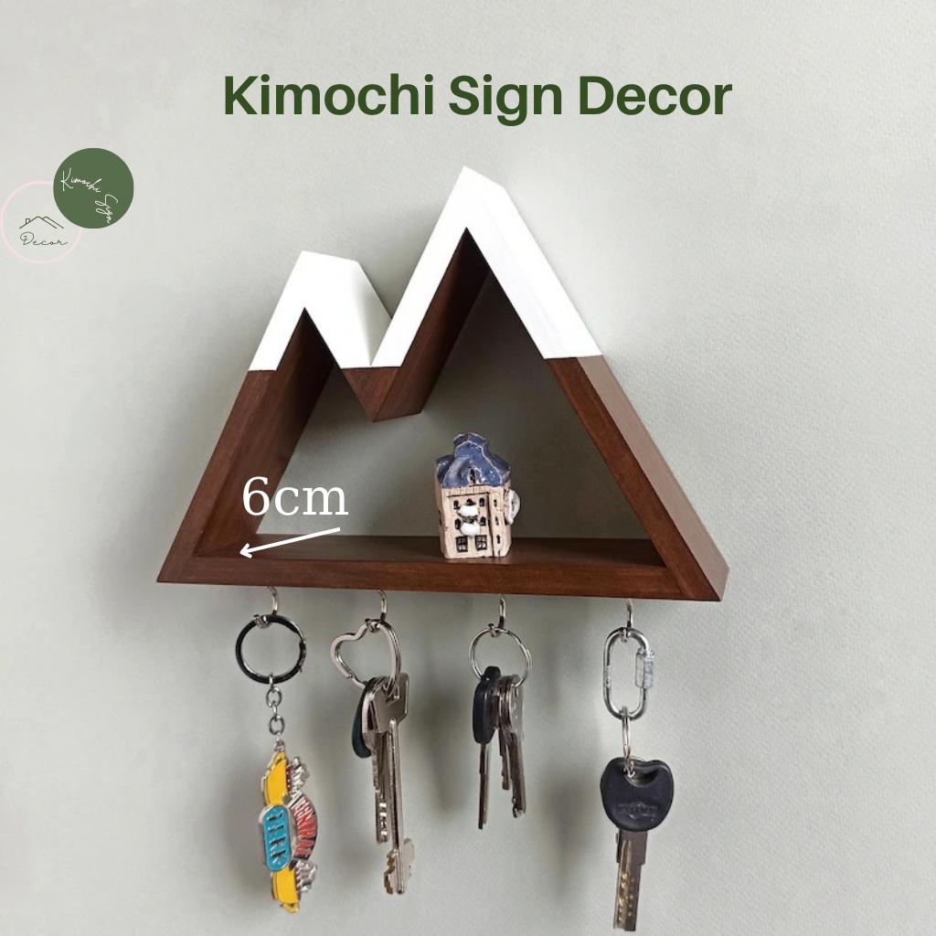 Móc gỗ gắn tường treo chìa khoá bằng gỗ tự khiên Kimochi Sign