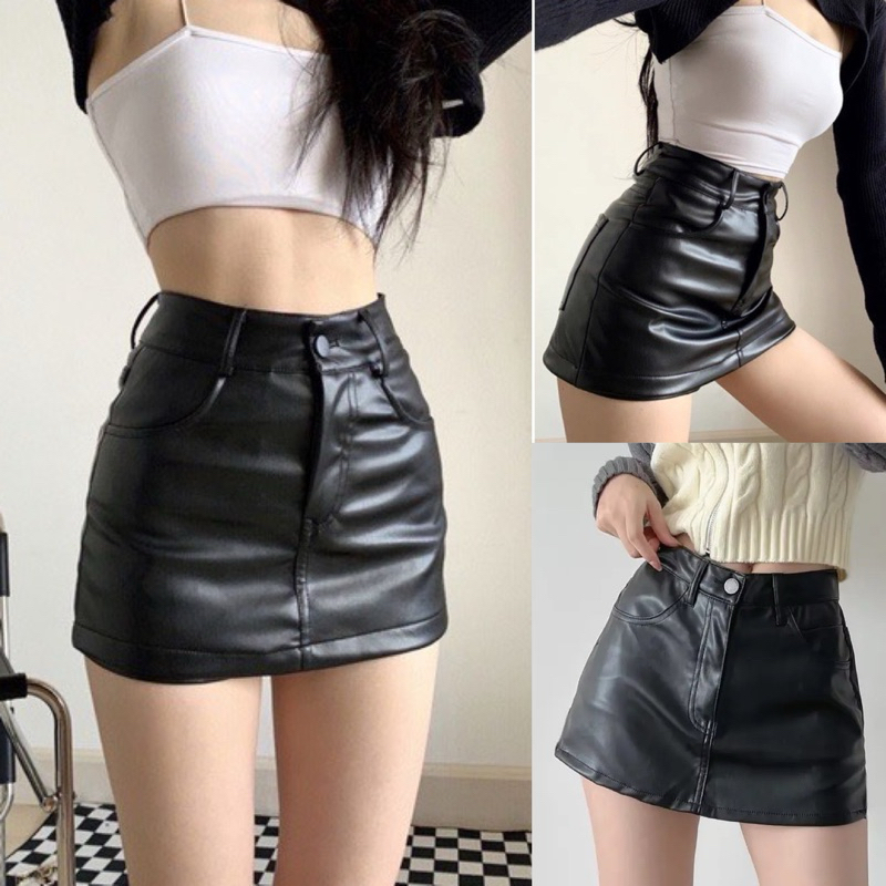 CHÂN VÁY DA CHỮ A TÚI CÓ LÓT QUẦN
