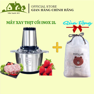 Máy Xay Thịt🍀𝑭𝑹𝑬𝑬 𝑺𝑯𝑰𝑷🍀Cối xay Đa Năng Inox 304,Máy Xay Ăn Dặm Cho Bé Dung tích 2L,4 Lưỡi dao bằng thép Với 2 Chế Độ Xay
