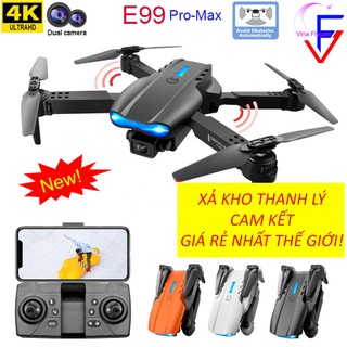 Flycam giá rẻ E99 Max - [Mẫu mới 2024]Cảm biến vật cản - Truyền hình ảnh trực tiếp + Tặng túi đựng.
