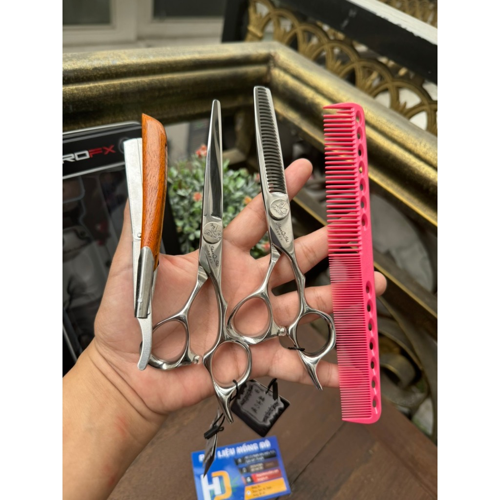 Bộ kéo cắt tóc chiến binh thép 440c siêu bén