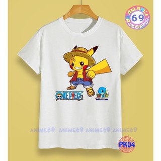 Áo thun in hình pokemon có size 10kg-80kg