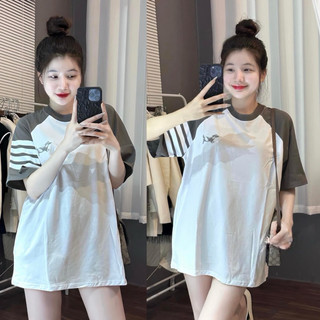  Áo thun chất cotton khô 3158 form rộng tay lỡ - Thom thêu ngực