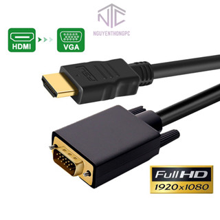 Cáp chuyển HDMI sang VGA, HDMI to VGA dây dài 1.8 mét độ phân giải FullHD  1080P