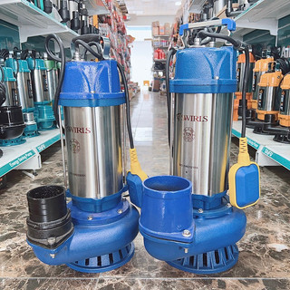 Máy bơm chìm nước thải 1.1kw, 1.5Kw có phao chống cạn Thân Inox 304 Swirls - Bảo hành 1 năm, Bơm chìm hút bùn, hút bioga