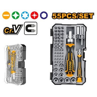 Bộ tua vít tự động 55 món - ingco hksdb0558 thép hợp kim chắc chắn bển bỉ, đa dạng mũi vít, dễ thay đổi