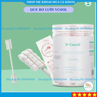 Gạc rơ lưỡi, que tưa lưỡi VCool vệ sinh răng miệng cho bé, dùng được cho bé sơ sinh-B074