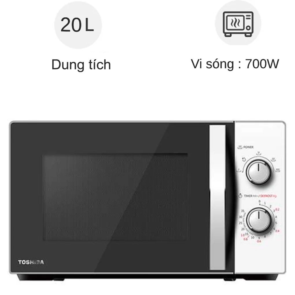 Lò Vi Sóng Toshiba MW2-MM20P(BK-W), 20Lit - 700w, Hàng Chính Hãng | BigBuy360 - bigbuy360.vn