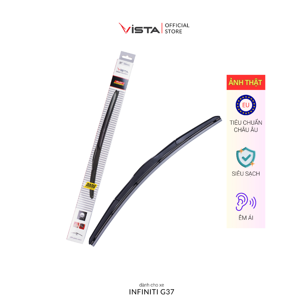 Gạt Mưa Vista 3 Khúc Cho Xe Ô Tô INFINITI G37 - Lưỡi Silicon - Tiêu Chuẩn Châu Âu - Siêu Sạch - Siêu