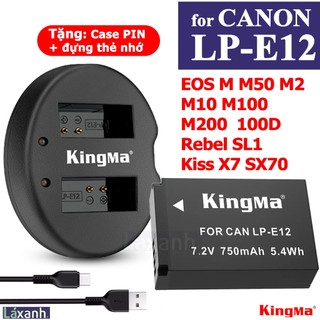 Canon lp-e12 | pin và sạc máy ảnh canon eos m m50 m2 m10 m100 m200 100d rebel sl1 sx70 canon lp-e12 lpe12 lp e12 kingma