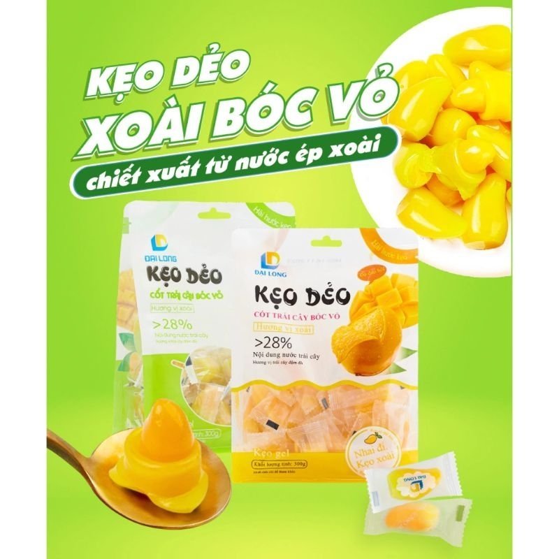 Kẹo dẻo xoài chín bóc vỏ Đại Long