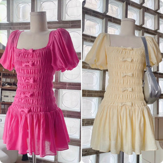 Đầm nhún chỉ 2 màu - Chitchitstore
