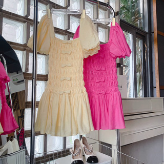 Đầm nhún chỉ 2 màu - Chitchitstore