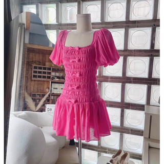 Đầm nhún chỉ 2 màu - Chitchitstore