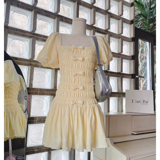 Đầm nhún chỉ 2 màu - Chitchitstore