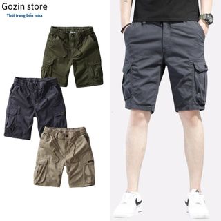 Quần short kaki túi hộp nam GOZIN.STORE chất vải kaki cotton co giãn bigsize