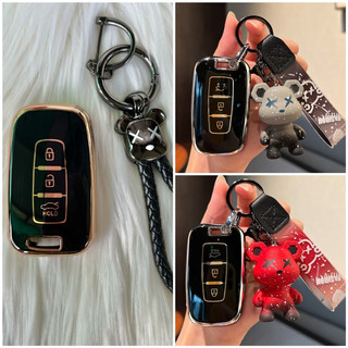 Bao Da / Ốp Chìa Khoá Thông minh smart key Hyundai Tucson i30 i45 Elantra Santafe  veloster 3 nút