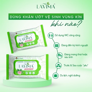 Khăn ướt vệ sinh vùng kín LAVIMA Protect 4.0 gói 10 miếng giúp vùng kín