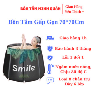 Bồn Tắm Gấp Gọn Minh Quân, Ngâm Thảo Dược Cho Trẻ Em Và Người Lớn(8 chân trụ)