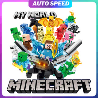 Minecraft đồ chơi lắp ráp minifigure my word, mô hình lắp ráp nhiều nhân vật trong game minecraft