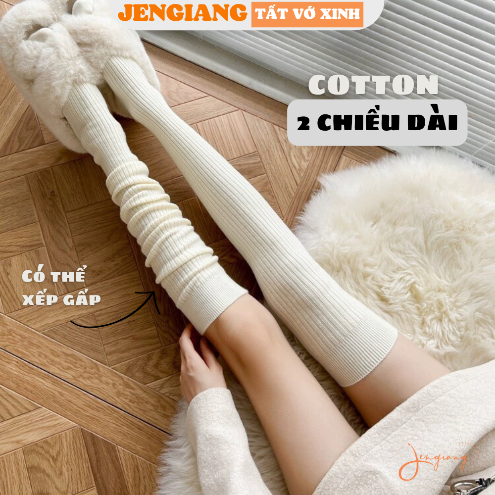 Tất bắp chân nữ vớ ống dài Nhật Bản cao cấp cho nữ chất cotton dệt kim dày dặn ấm áp TD88 | BigBuy360 - bigbuy360.vn