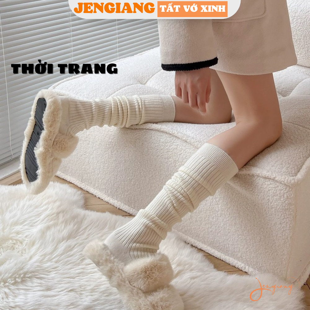 Tất bắp chân nữ vớ ống dài Nhật Bản cao cấp cho nữ chất cotton dệt kim dày dặn ấm áp TD88 | BigBuy360 - bigbuy360.vn