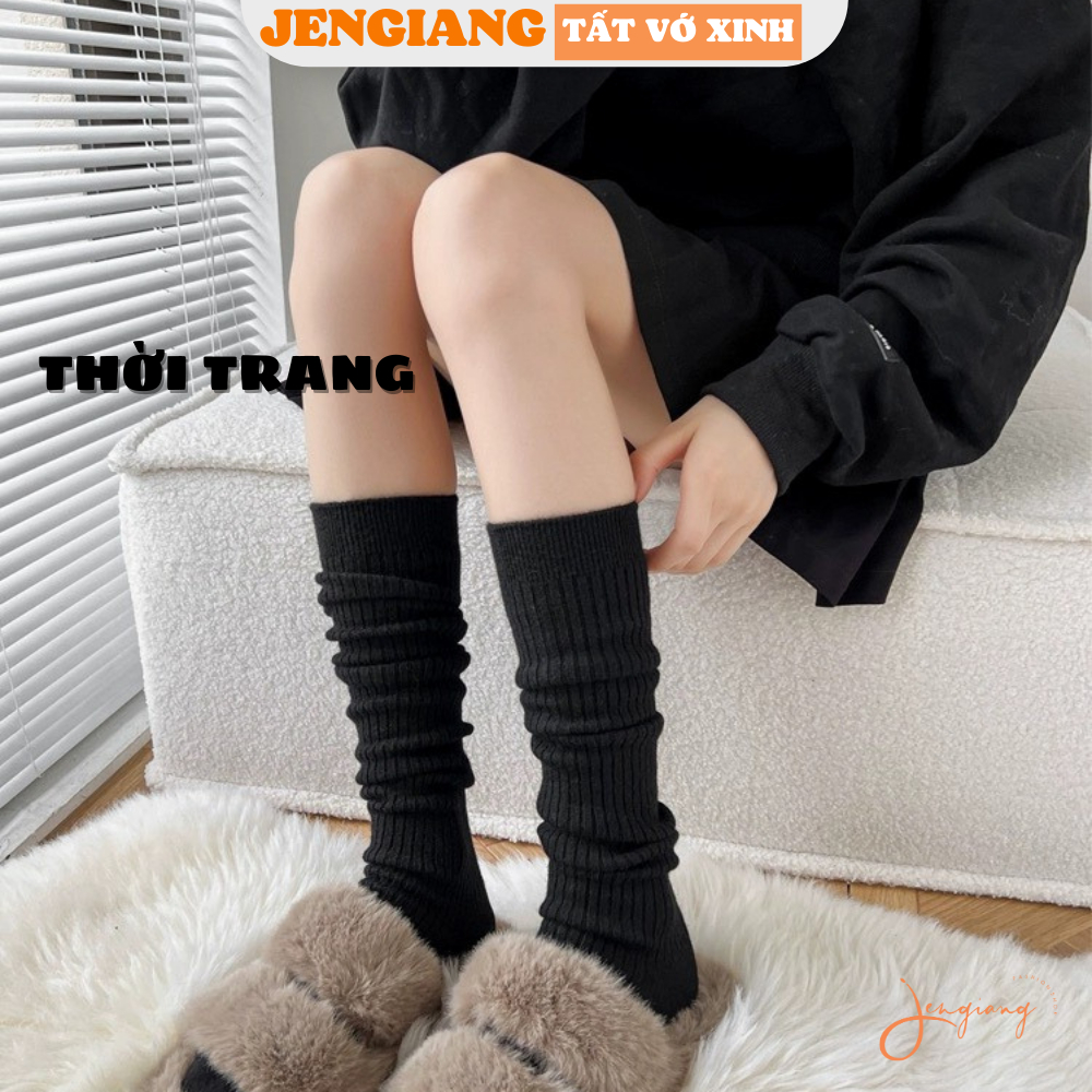 Tất bắp chân nữ vớ ống dài Nhật Bản cao cấp cho nữ chất cotton dệt kim dày dặn ấm áp TD88 | BigBuy360 - bigbuy360.vn