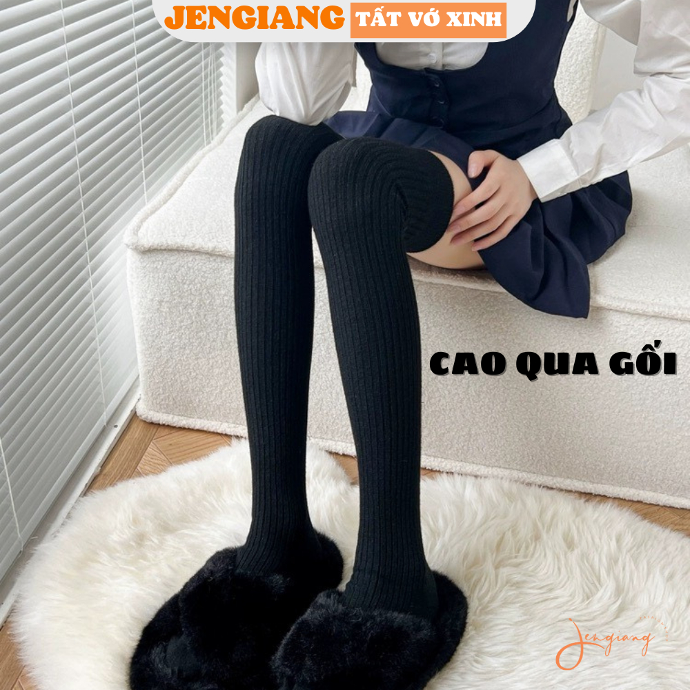 Tất bắp chân nữ vớ ống dài Nhật Bản cao cấp cho nữ chất cotton dệt kim dày dặn ấm áp TD88 | BigBuy360 - bigbuy360.vn