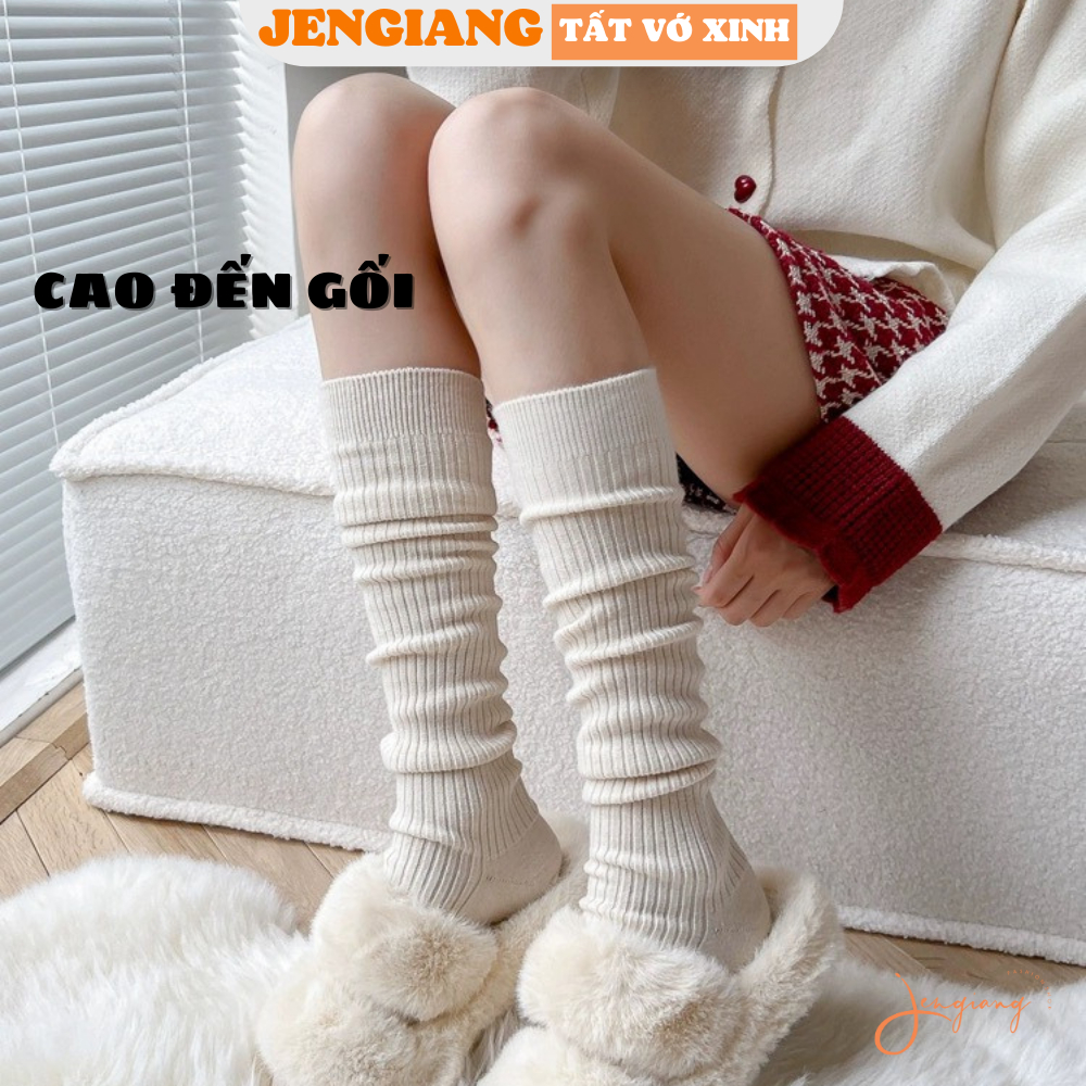 Tất bắp chân nữ vớ ống dài Nhật Bản cao cấp cho nữ chất cotton dệt kim dày dặn ấm áp TD88 | BigBuy360 - bigbuy360.vn