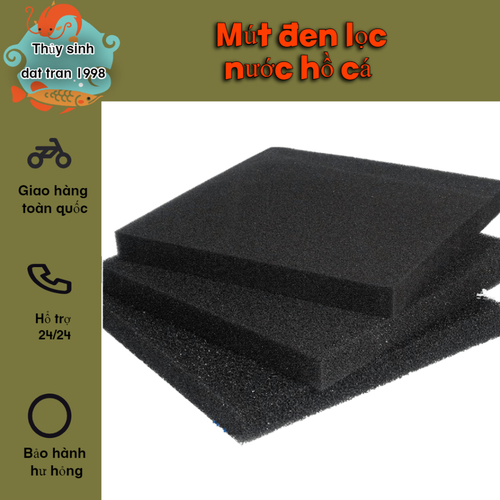 Mút đen lọc nước hồ cá [50x50x5cm]