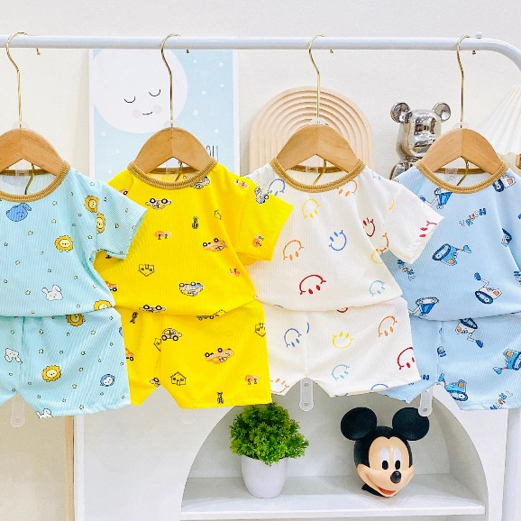 Đồ bộ bé trai. Đồ bộ bé gái vải Thun tăm loại tốt mềm mại, size 6 -16kg may rộng rãi