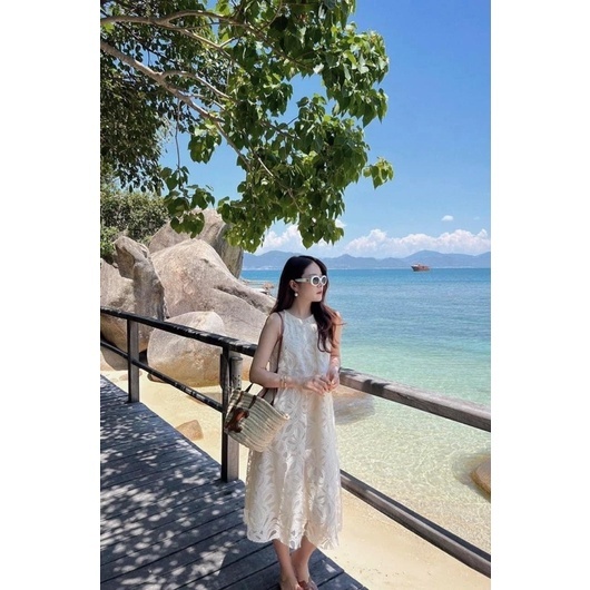 Váy babydoll , váy thiết kế, váy maxi đi biển chất liệu vải ren 2 lớp lót tơ cao cấp mềm mại nhẹ mát phông cách Hàn Quốc | BigBuy360 - bigbuy360.vn