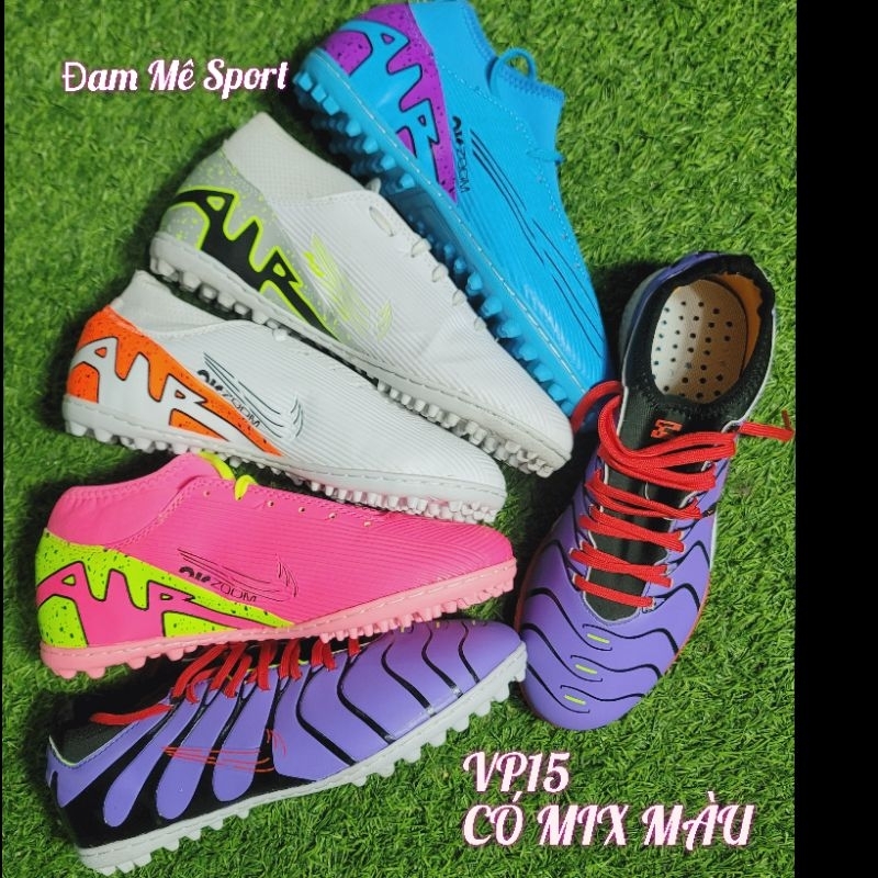 Giày bóng đá cao cổ Superfly, Vapor 15 Tím Sọc Đen MBAPE vân nổi bám sân khâu full đế có quà tặng kèm