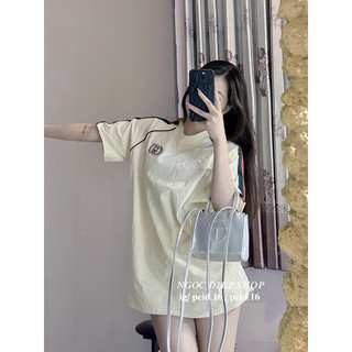 Áo phông gu chì màu be thêu nổi l1