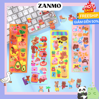 Tấm hình dán sticker GẤU HÀN dán điện thoại phong cách Hàn Quốc dễ thương