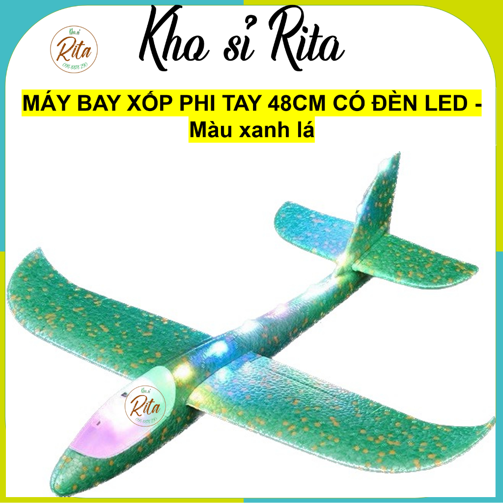 Ritahcm siêu rẻ_Size lớn 48cm- Súng bắn máy bay xốp đèn led, máy bay xốp phi tay lên không trung