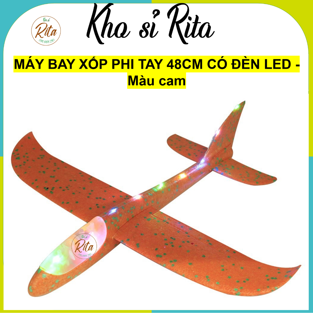 Ritahcm siêu rẻ_Size lớn 48cm- Súng bắn máy bay xốp đèn led, máy bay xốp phi tay lên không trung