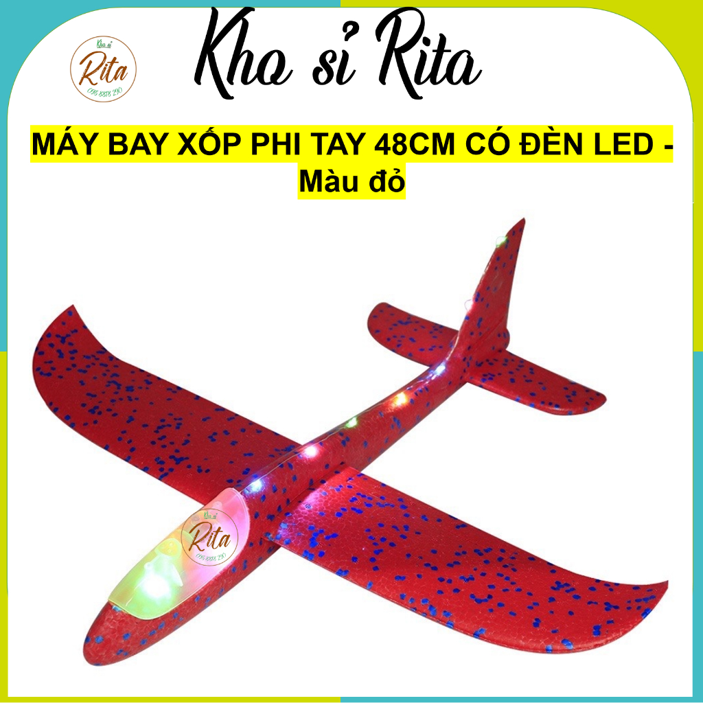 Ritahcm siêu rẻ_Size lớn 48cm- Súng bắn máy bay xốp đèn led, máy bay xốp phi tay lên không trung