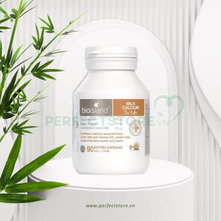 Perfectstore.vn - Bio Island Milk Calcium For Kid 90 viên của Úc giúp tăng cường hệ miễn dịch và giúp hệ xương của bé