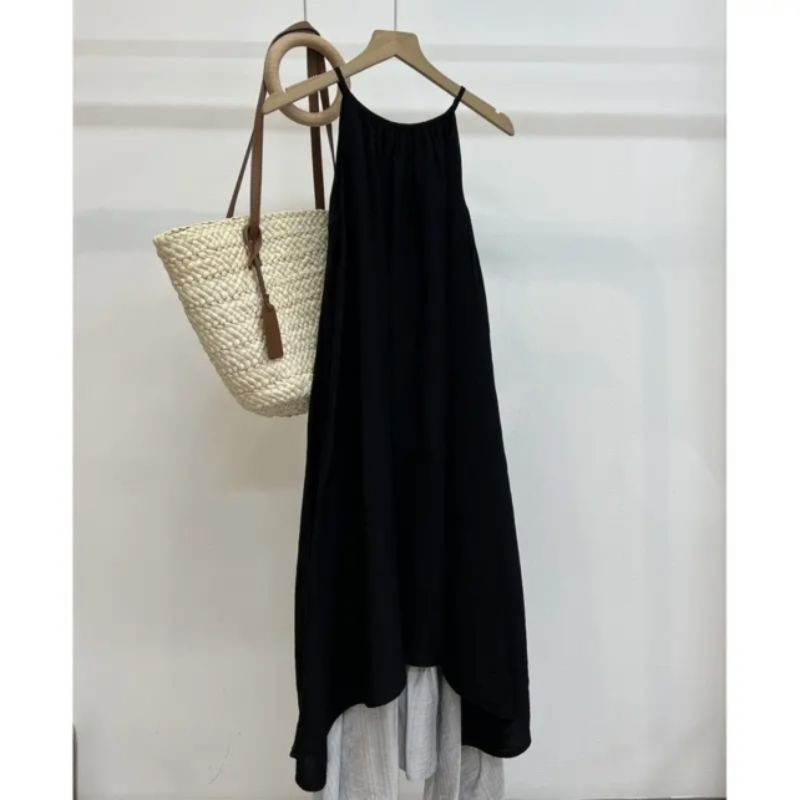 Váy Cổ Yếm Phối Màu 2 Tầng Đuôi Cá Form Xoè Rộng Nhiều Màu Chất Mát Phối Màu Dáng Suông Maxi Đi Biển Siu Xinh | BigBuy360 - bigbuy360.vn