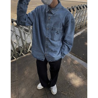 SƠ MI DENIM xanh nhạt - Khoác Jean CHUOT TRANG