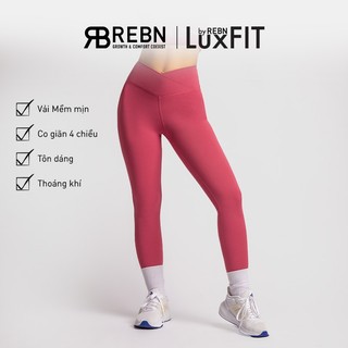 Quần leggings tập thể thao gym yoga eo chéo REBN vải LuxFit cao cấp - REBN Contour Leggings Mauve LuxFit